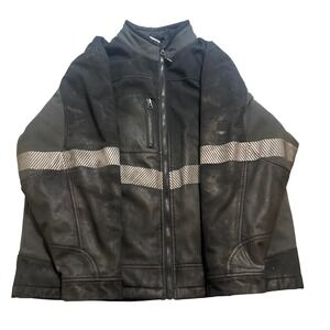 RefrigiWear Jacket Mens 2XL Black Zip Softshell Outdoor Reflective Workwear